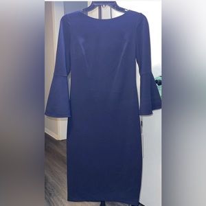 Calvin klein bodycon dress with above- the- knee skirt,navy blue women’s 6